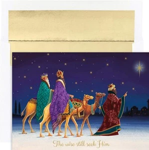 Drei Könige Box Weihnachtskarten 16 Karten und 16 Umschläge, blau - Bild 1 von 2