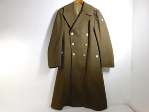 NEW US Army Wool Overcoat Trench Coat sz Mens 36R WW2 1948 Re-Issue Olive Green - Picture 1 of 23