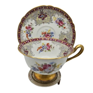 Tazza da tè e piattino Shelley Georgian Red Bone China - Foto 1 di 20