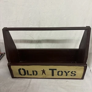 Old Toys Converted Wooden Toolbox  Toy Box  Magazine Rack Vintage 20” L - Picture 1 of 16
