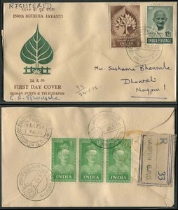 India Gandhi 12As Stamp Used On Registered Buddha Jayanti FDC - Picture 1 of 1