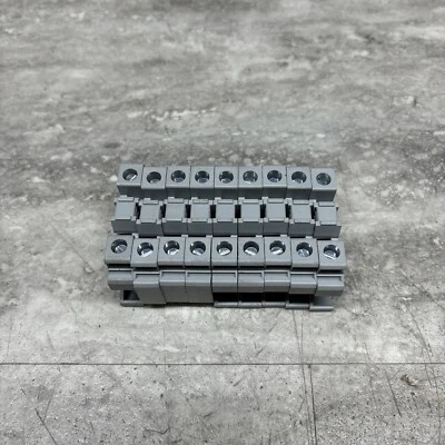 Lot Of 9 Phoenix Contact 1202577 E/UK-NS35 End Anchor / Clamp / Stop, Gray, New - Image 1 of 4