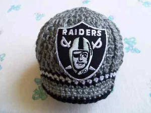 Crochet Oakland Raiders Baby Hat - Picture 1 of 2
