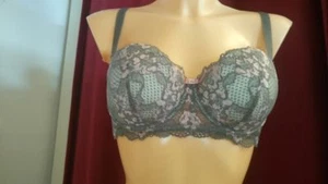 Sexy Soft Shell Buegel- Reggiseno Lupoline IN Morbido Bicolore Pizzo Taupe-Rosa - Picture 1 of 1