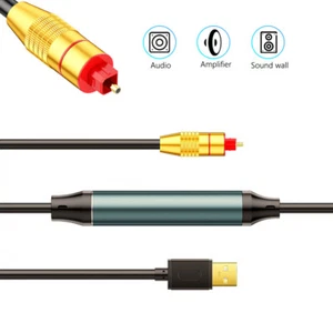 1.5meters USB To Optical Sound Adapter for TV Computer Laptop Connection Audio - Afbeelding 1 van 12