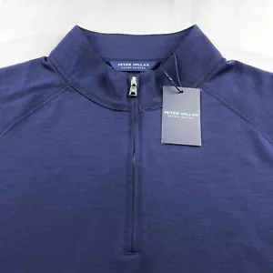 Peter Millar Excursionist Flex Performance Wool Pullover Navy Blue XL $200 - Picture 1 of 7