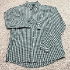 Antigua Mens Dress Shirt sz XL Green Plaid Long Sleeve Button Up Career Casual - Picture 1 of 13