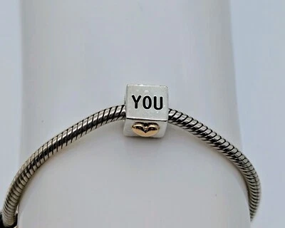 Pandora Love You Charm Armband 925 ALE-14k Gold  für Pandora Armbänder #441 - Bild 1 von 4