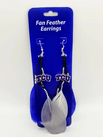 NCAA TCU Fan Feather Earrings Cover