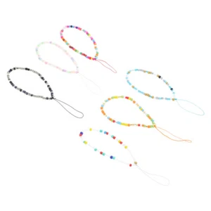 6 Pcs Camera Wrist Lanyard Beaded Phone Chain Anti Lost Phone String - Photo 1/12