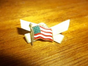 AMERICAN FLAG PUSH PIN WITH A YELLOW RIBBON - Picture 1 of 2