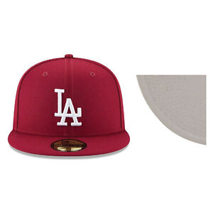 Los Angeles Dodgers LAD MLB Authentic New Era Fitted Cap -Red Navy Burgundy Gray