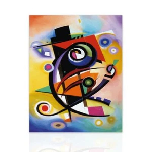 Quadro su Tela Alfred Gockel Tributo Opera d'arte Tela 100% Cotone Arte Astratta - Picture 1 of 7