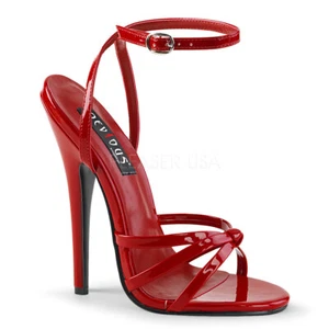 6" Red Stiletto Strappy High Heels Mens Crossdresser Drag Shoes size 12 13 14 15 - Picture 1 of 8