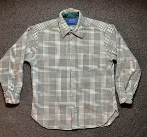 Camisa de Tablero de Lana Pendleton L/S De Colección Años 60 70 Para Hombres Sombra Cuello Lazo a Cuadros XL - Imagen 1 de 10