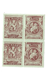 Großbritannien Schottische Sonntagsschule Briefmarken 1890er Zusammendruck Block St Mark/Luke - Bild 1 von 1
