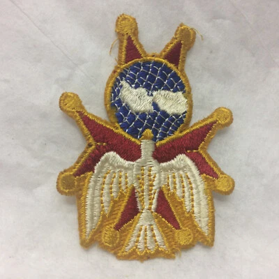 Vintage Religious Patch Red Maltese Cross W/ Globe and Dove - Image 1 of 4