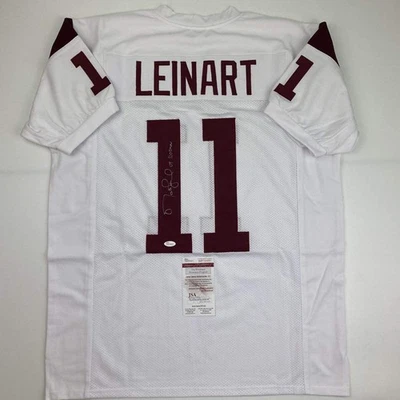 Autographed/Signed MATT LEINART 04 Heisman USC White College Jersey JSA COA Auto - Image 1 of 4
