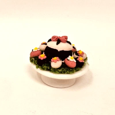 Dollhouse Miniature Plate of Chocolate Easter Eggs 1:12 Scale - Image 1 of 2