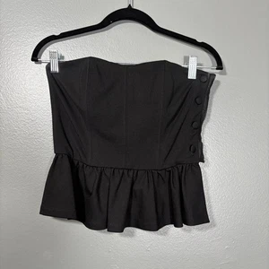 Club Monaco Women's Black Strapless Corset Bustier - Size XS - Sexy Romantic Top - Picture 1 of 6