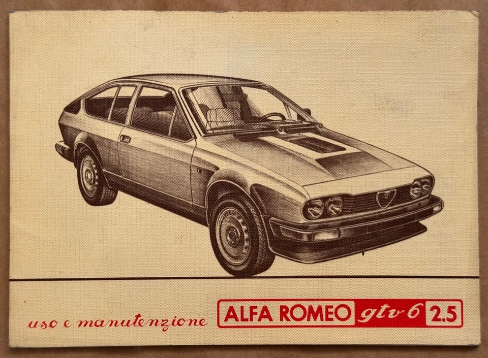 ALFA ROMEO GTV6 2.5-Libretto originale  Uso e Manutenzione -1980 - Foto 1 de 1