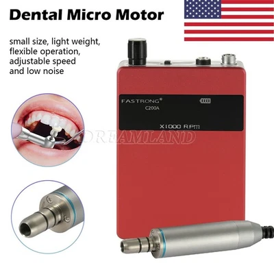 Micromotor eléctrico portátil dental pulido tipo E motor pieza de mano rojo EE. UU. Foto 1 de 4
