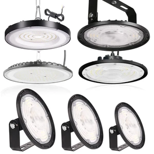 4x 10x LED High Bay Light 100W/200W/300W UFO Warehouse Garage Industrial Lamp - Picture 1 of 35