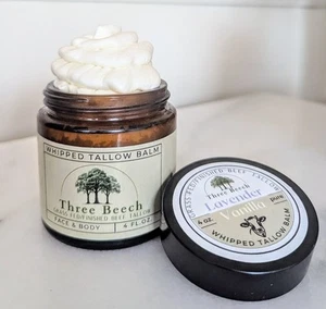 Whipped grass fed Beef Tallow Balm w/ Lavender + Vanilla EO, For Face and Body - Picture 1 of 7