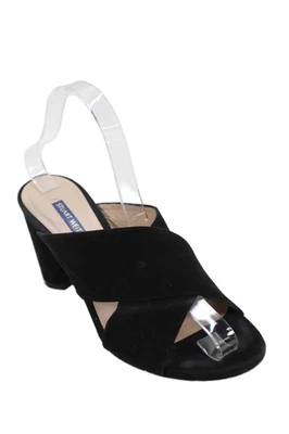 Sandalias de tacón Stuart Weitzman para mujer de cuero con tiras negras talla 7 Foto 1 de 4