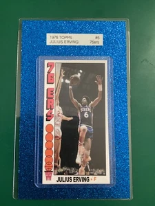Camiseta deportiva Julius Erving 1976 estilo Topps variación de colocación 76ers pantalla azul - Imagen 1 de 5