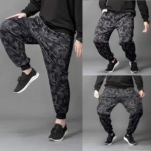 Mens Gym Tracksuit Slim Fit Trousers Pants Joggers Skinny Sports Sweat Bottoms - Picture 1 of 14