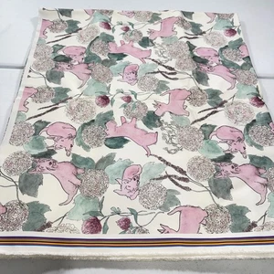 upholstery fabric pink green dogs puppies 58x212 5.8 yards - Picture 1 of 7