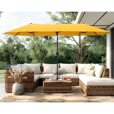 13 FT Double-Sided Patio Umbrella with Crank for Outdoor Market Use - Image 1 of 4