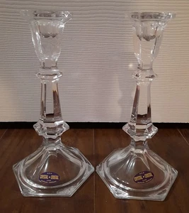 2er Set 24 % Bleikristallglas 8 Zoll konisch Glas DePlomb Kerzenständer Halter USA - Bild 1 von 10