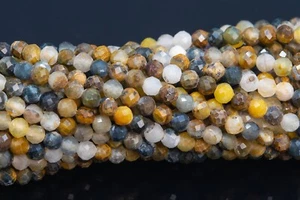 3MM Genuine Natural Multicolor Pietersite Beads AAA Faceted Round Loose Bead 15" - Picture 1 of 3