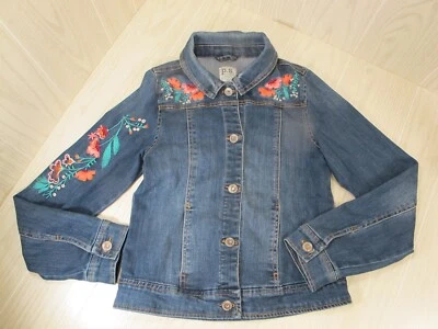 Junior AEROPOSTALE P.S. Chaqueta de jean juvenil floral bordada - niñas talla 16 Foto 1 de 4