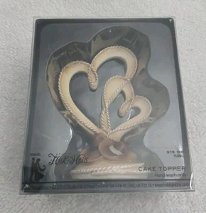 Studio His and Hers Cowboy Hats Cake Topper Hearts Wedding Decor Western - Picture 1 of 3