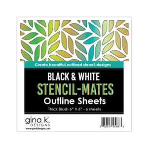 Hojas de contorno en blanco y negro Gina K Designs Stencil-Mates - cepillo grueso - Imagen 1 de 1