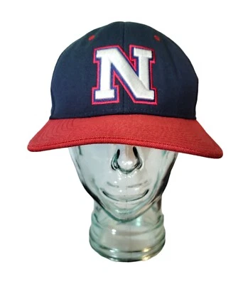 Nebraska Cornhuskers Fitted Baseball Hat Cap Navy Blue Red Bill 7 3/8 - Image 1 of 4