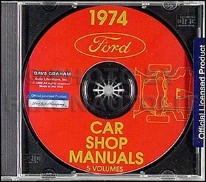 1974 Ford Shop Manual CD Torino Ranchero Mustang II Maverick Galaxie LTD TBird - Picture 1 of 1