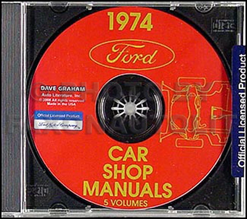 1974 Ford Negozio Manuale CD Torino Ranchero MUSTANG II Maverick Galaxie Ltd - Immagine 1 di 1