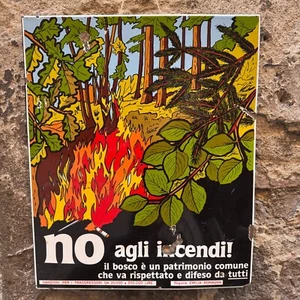 Insegna No agli incendi pericolo Emilia Romagna smaltata 1982 - Picture 1 of 5