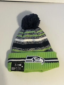 Seattle Seahawks Beanie New Era NFL Sideline Sport Official Pom Cuffed Knit Hat! - Picture 1 of 4