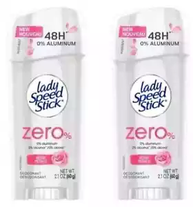 Lot of 2 Lady Speed Stick ZERO Aluminum Rose Petals Deodorant Antiperspirant 2.1 - Picture 1 of 2