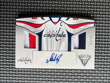 2013-14 Panini Titanium Alex Ovechkin Dual GU Prime Jersey Auto Autograph /10