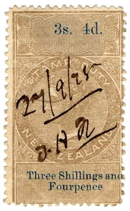 (I.B) New Zealand Revenue : Stamp Duty 3/4d (reversed & inverted watermark) - Picture 1 of 1