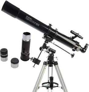 Manual German Equatorial Telescope for Beginners Compact and Portable Black - Picture 1 of 9