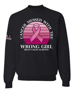 Sudadera con gráfico de cuello redondo unisex Cancer Messed With the Wrong Girl - Imagen 1 de 8