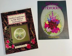Silk Ribbon Embroidery Books Landscapes Flowers Milner Craft Patterns Lot X 2 - Picture 1 of 11