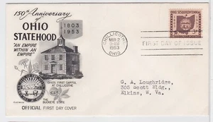 TurtlesTradingPost - Ohio Sesquicentennial- 1953 #1018 FDC- Fleetwood Cachet - Picture 1 of 1